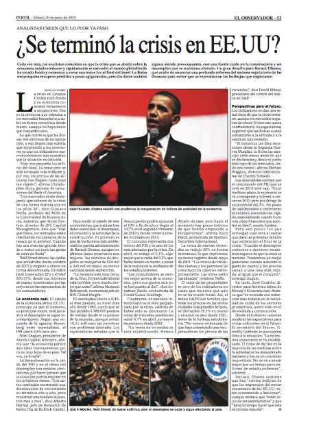 Analistas creen que lo peor ya paso